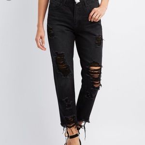 Black Distressed Jeans